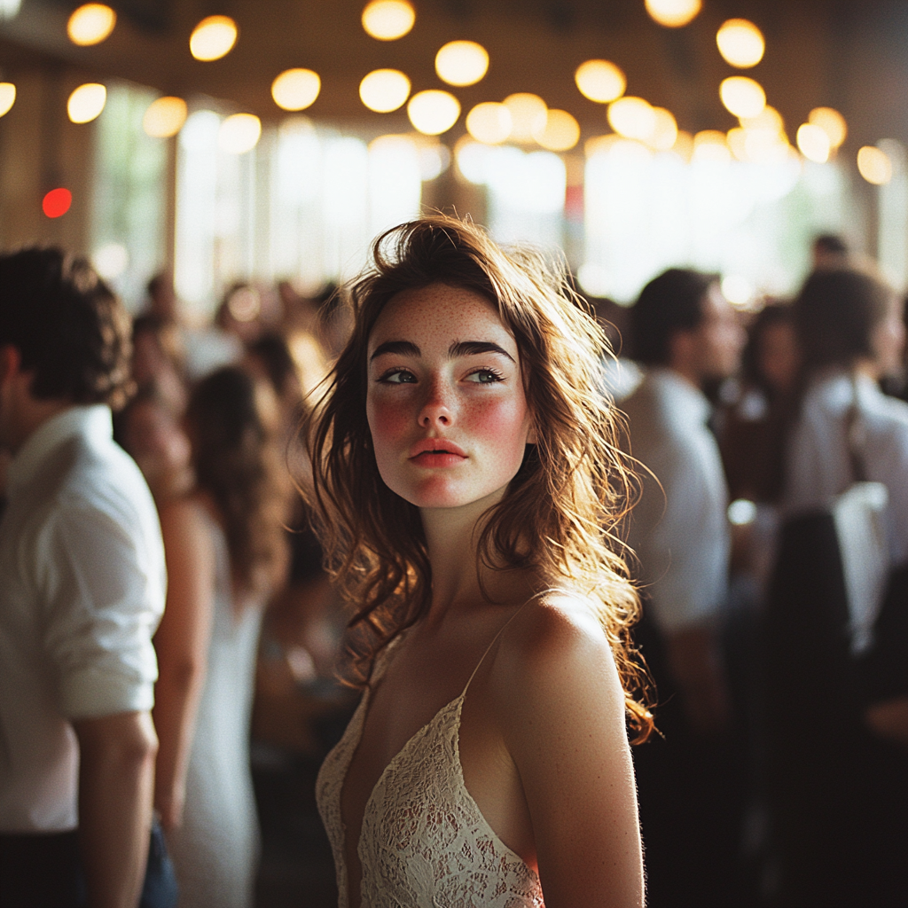 A woman arrives at a wedding | Source: Midjourney