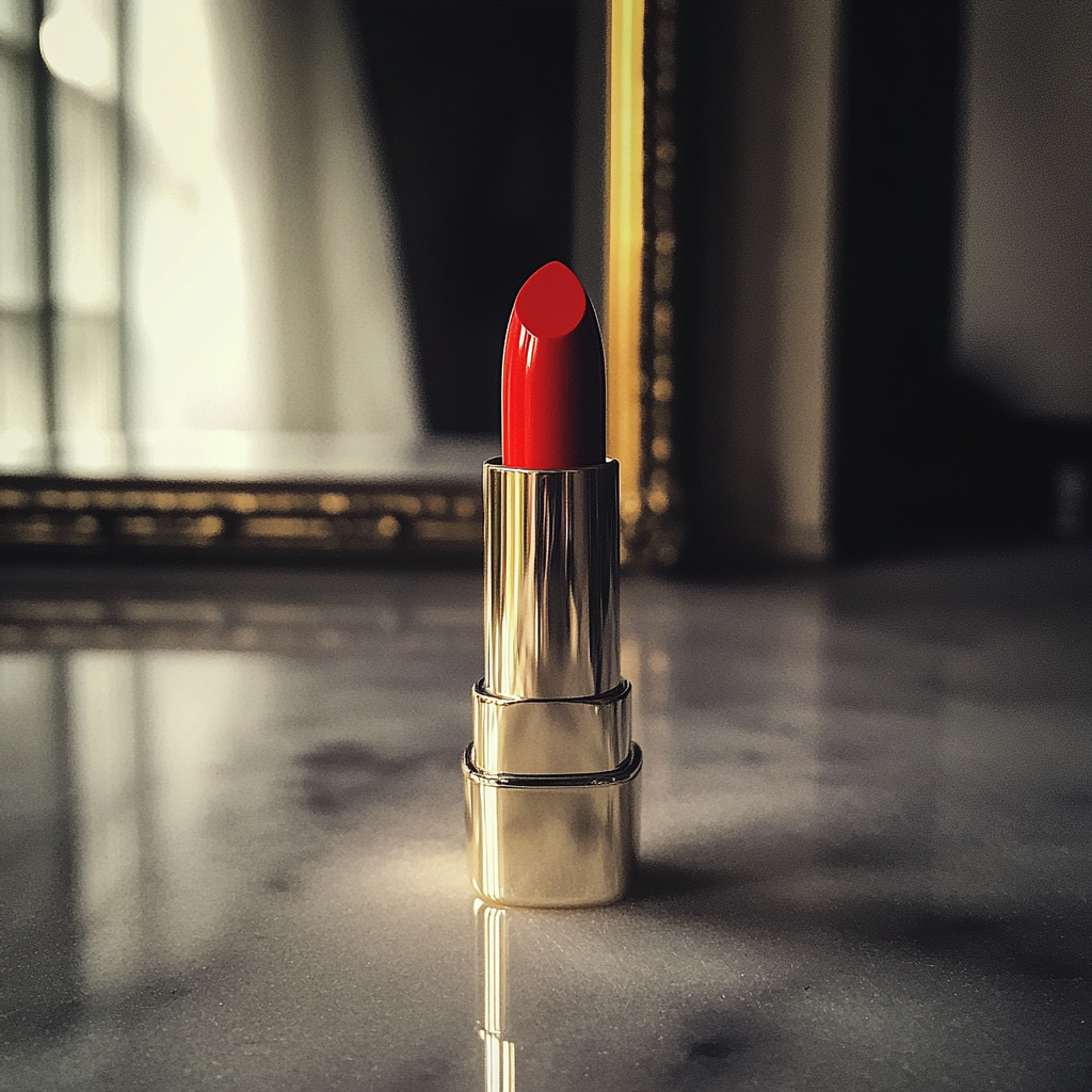 Flight Attendant Woke Me Up & Told Me to Check My Husband's Bag While He Was Away — I Never Expected What I Found 27 A tube of red lipstick | Source: Midjourney
