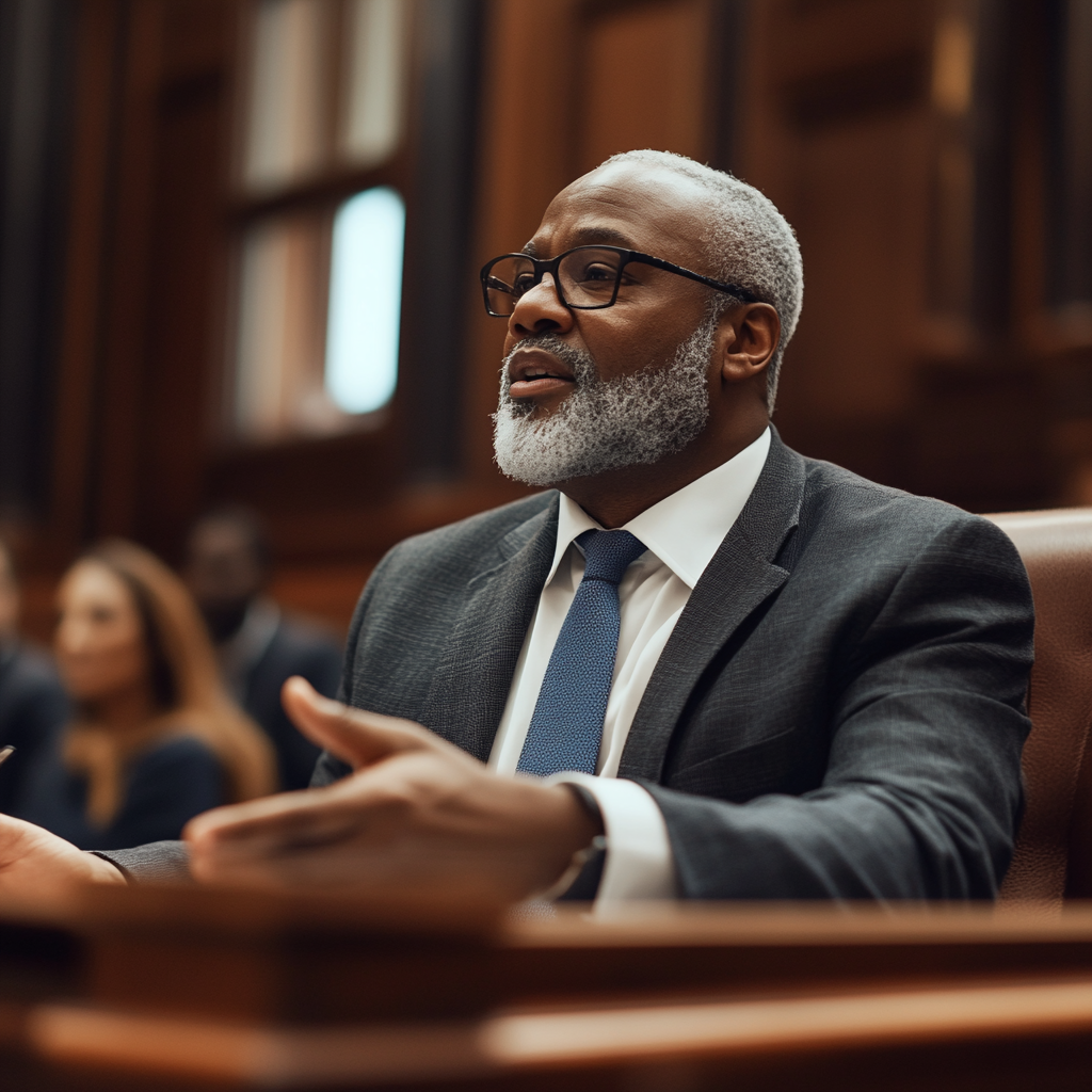 A lawyer talking in court | Source: Midjourney