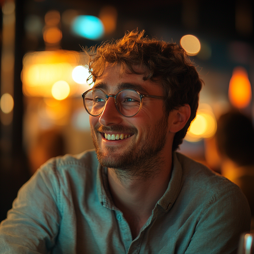 A smiling man in a restaurant | Source: Midjourney