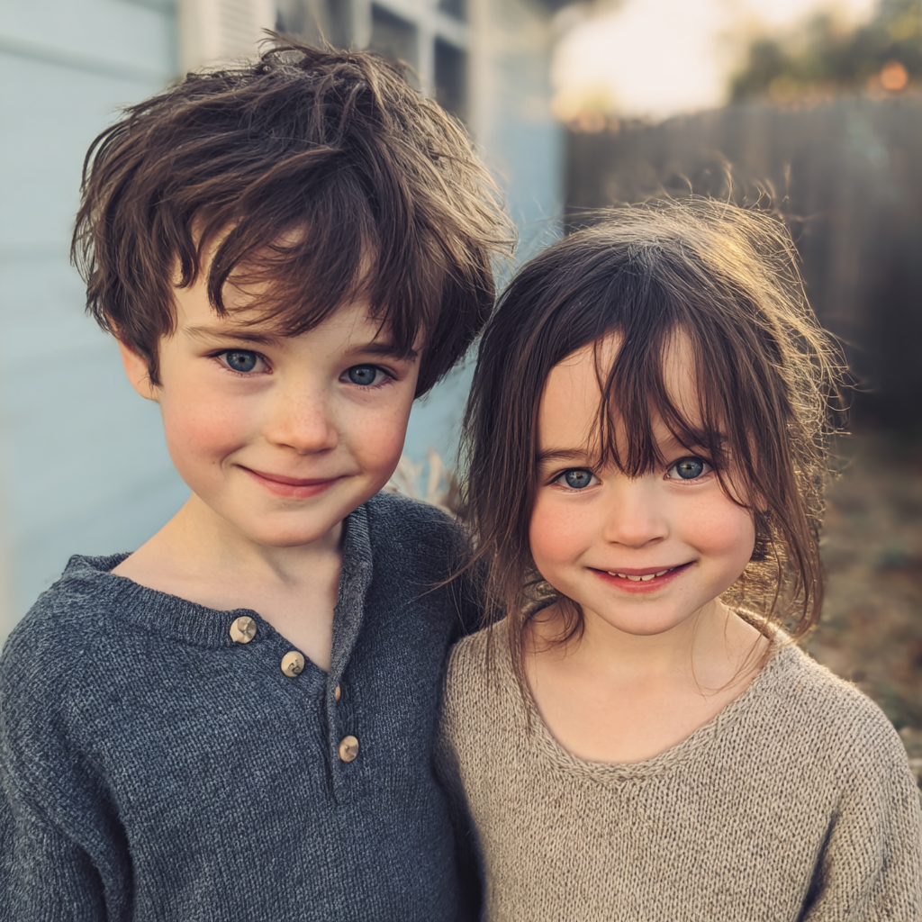 A pair of smiling siblings | Source: Midjourney
