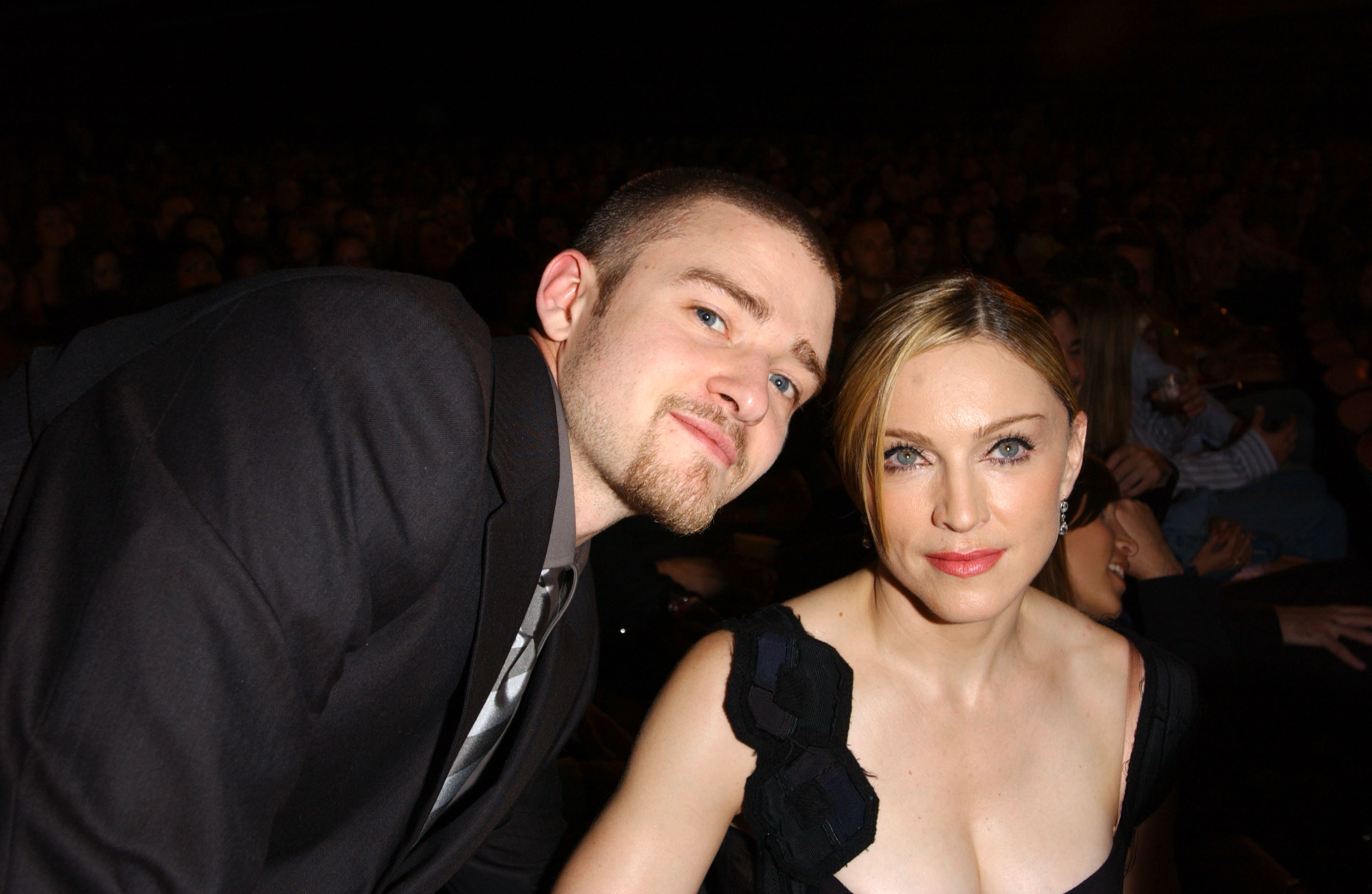 Justin Timberlake and Madonna pose for a picture during the 2003 MTV Video Music Awards at Radio City Music Hall on August 28, 2003 in New York City. | Source: Getty Images