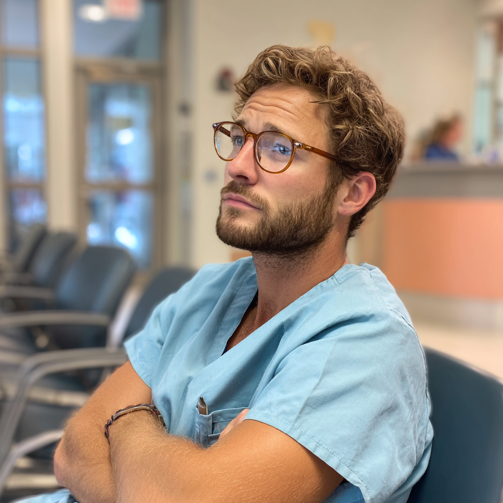 A vet wearing light blue scrubs | Source: Midjourney