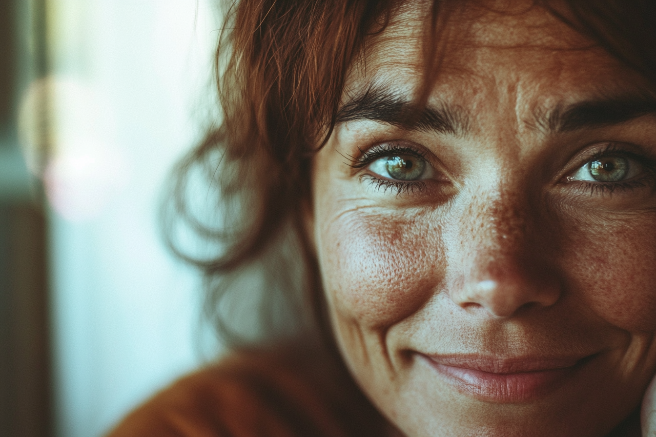 Close up of a woman with an emotional look in her eyes | Source: Midjourney