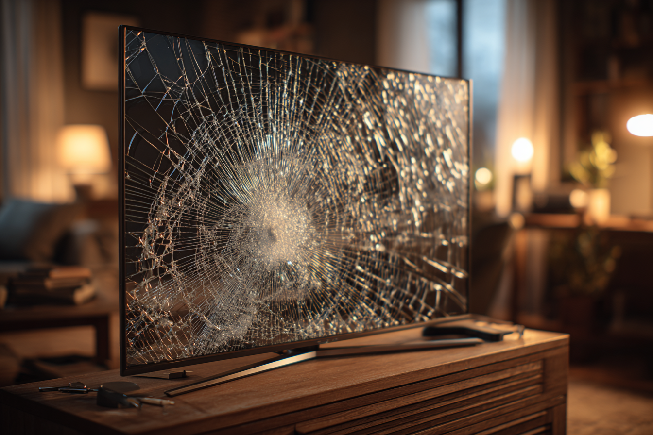 A cracked TV screen | Source: Midjourney