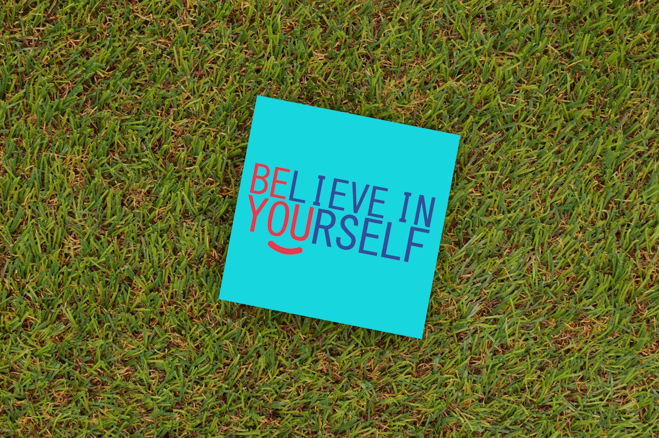 A motivational message on a turf | Source: Pexels