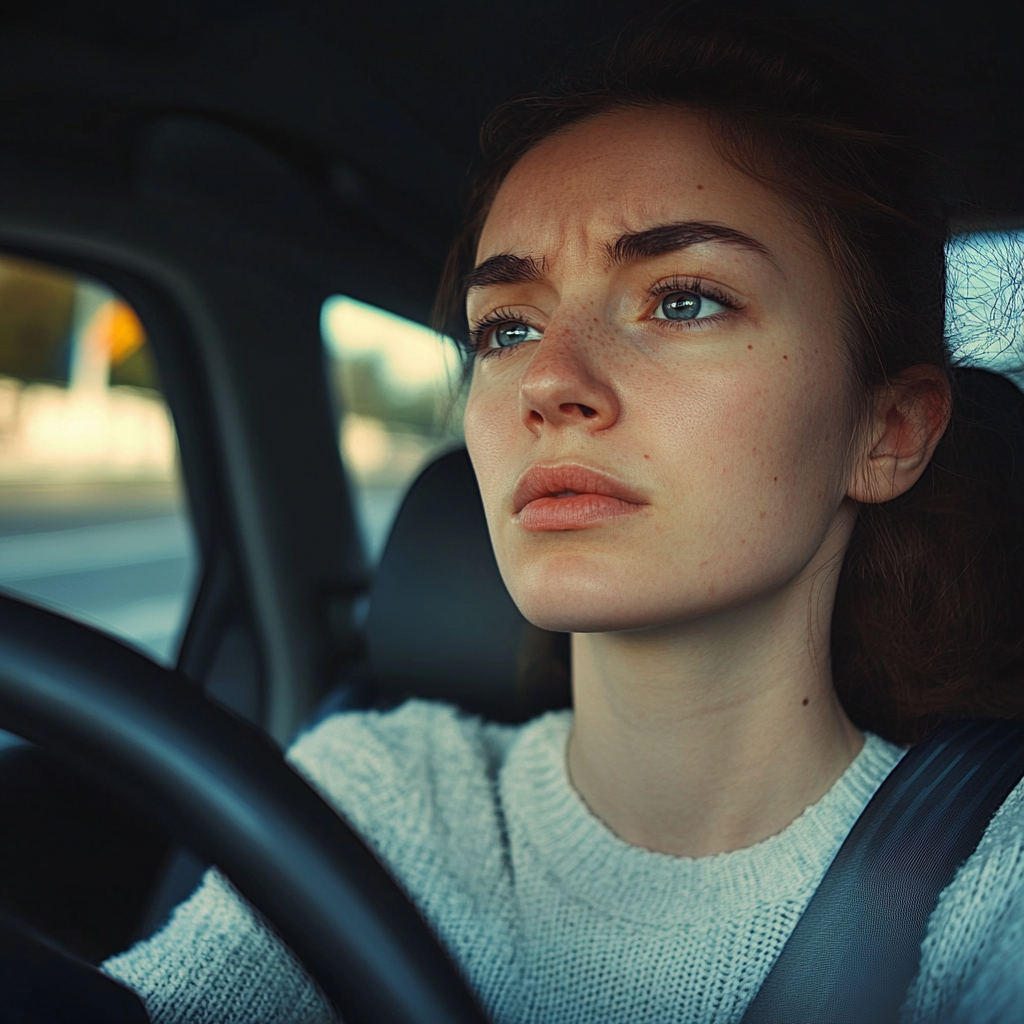 Tensed woman driving | Source: Midjourney