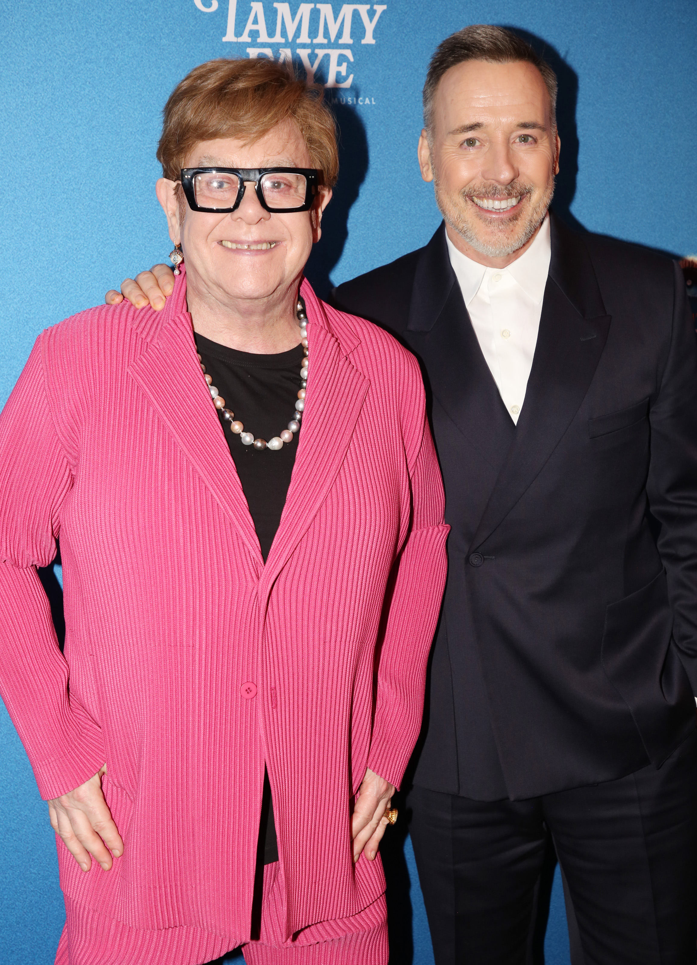Elton John and David Furnish attend the opening night of the Elton John musical "Tammy Faye" on November 14, 2024 in New York City | Source: Getty Images