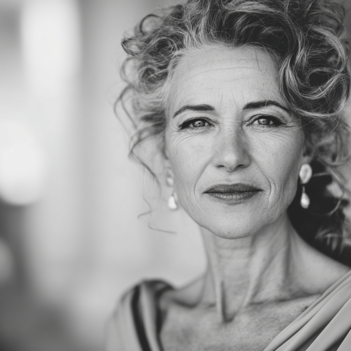A grayscale photo of a senior woman | Source: Midjourney