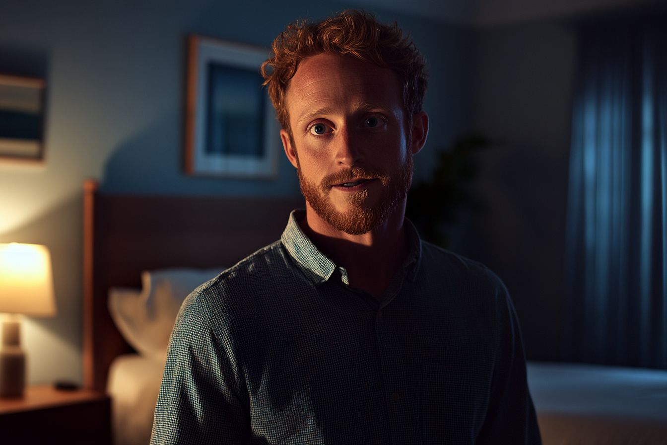 Um homem conversando com sua esposa | Fonte: Midjourney