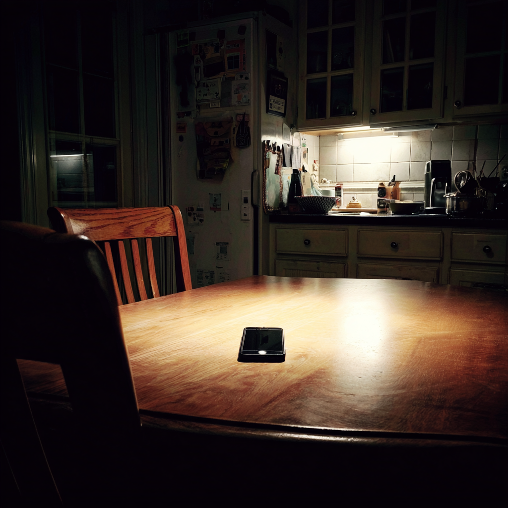 A cellphone on a table | Source: Midjourney