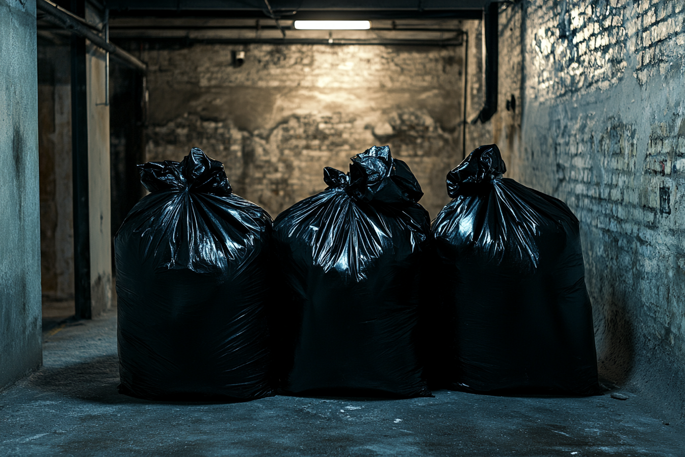 Three trash bags | Source: Midjourney