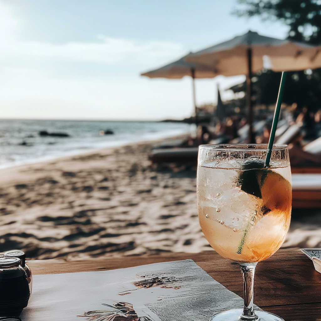 A cocktail on a table | Source: Midjourney