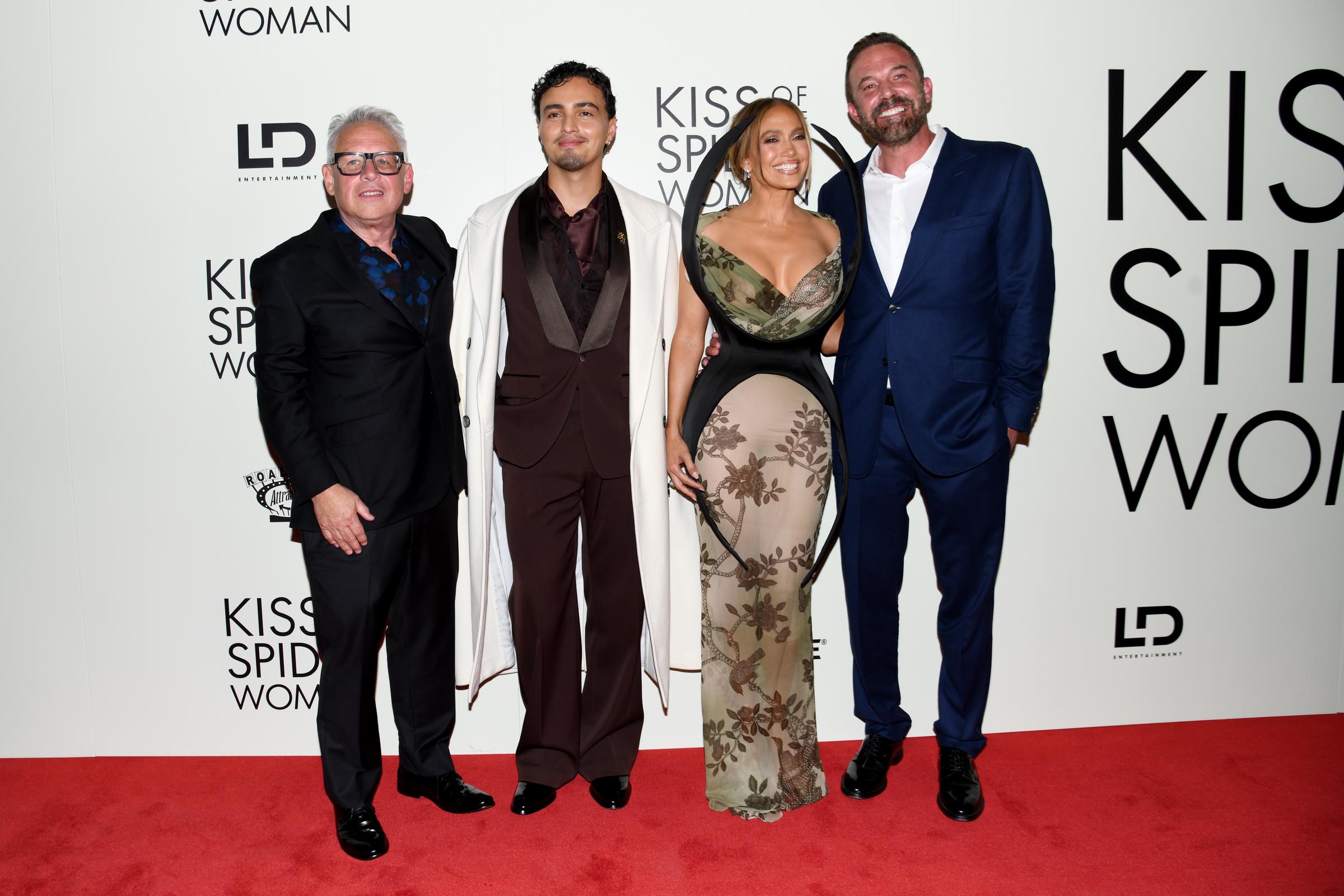 Bill Condon, Tinatiuh, Jennifer Lopez, and Ben Affleck attend the "Kiss Of The Spider Woman" New York Screening on October 6, 2025, in New York City. | Source: Getty Images