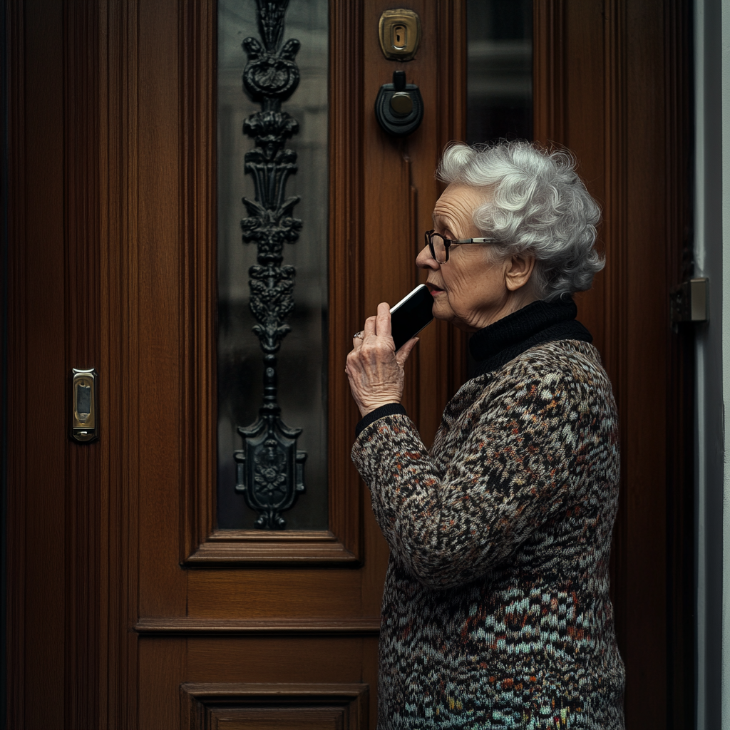 A woman talking on her phone | Source: Midjourney