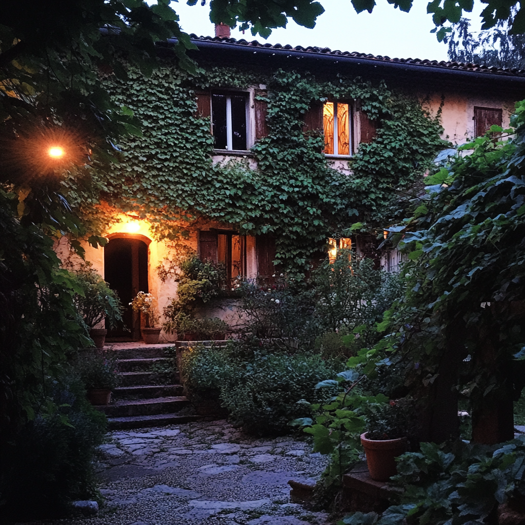 A house covered with vines | Source: Midjourney