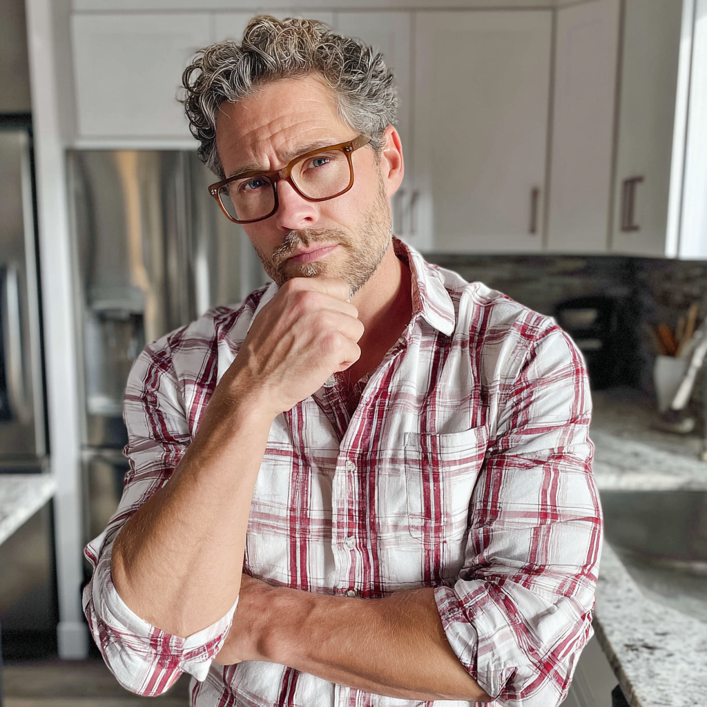 A man standing in a kitchen | Source: Midjourney