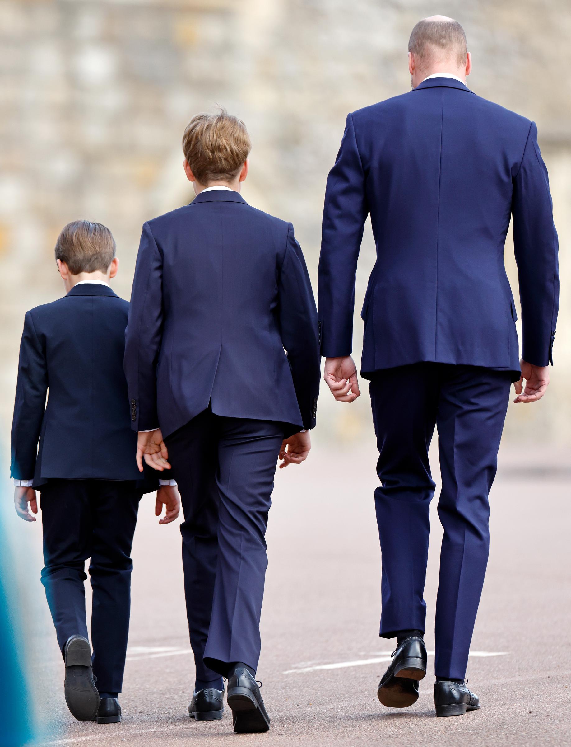 Prince Louis of Wales, Prince George of Wales and Prince William, Prince of Wales attend the traditional Easter Sunday Mattins Service at St George's Chapel, Windsor Castle on April 5, 2026 in Windsor, England. | Source: Getty Images