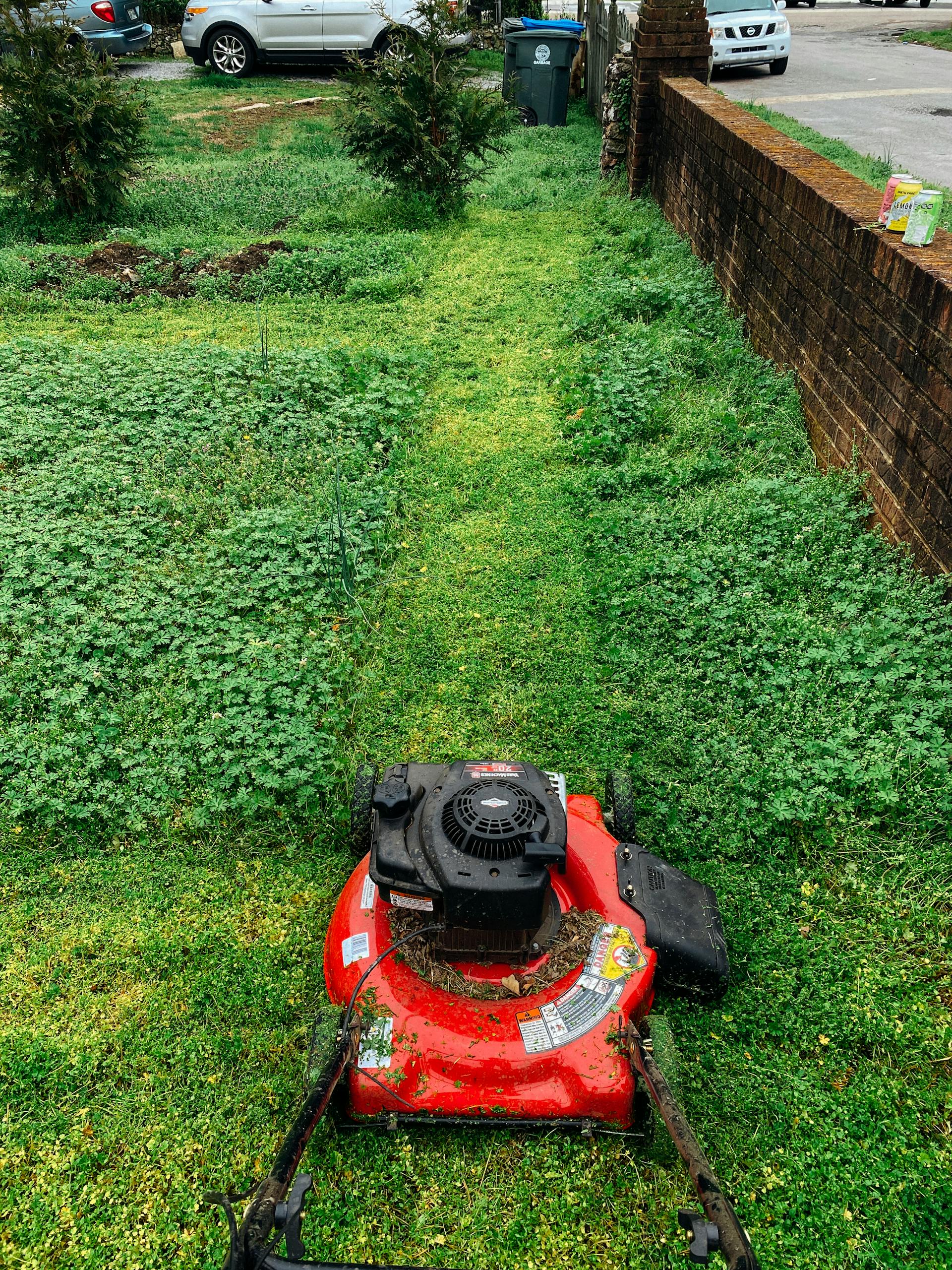 A red lawn mower on the grass | Source: Pexels