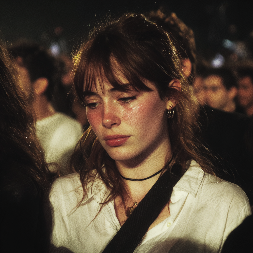 A close up of a pensive woman wearing a white shirt | Source: Midjourney