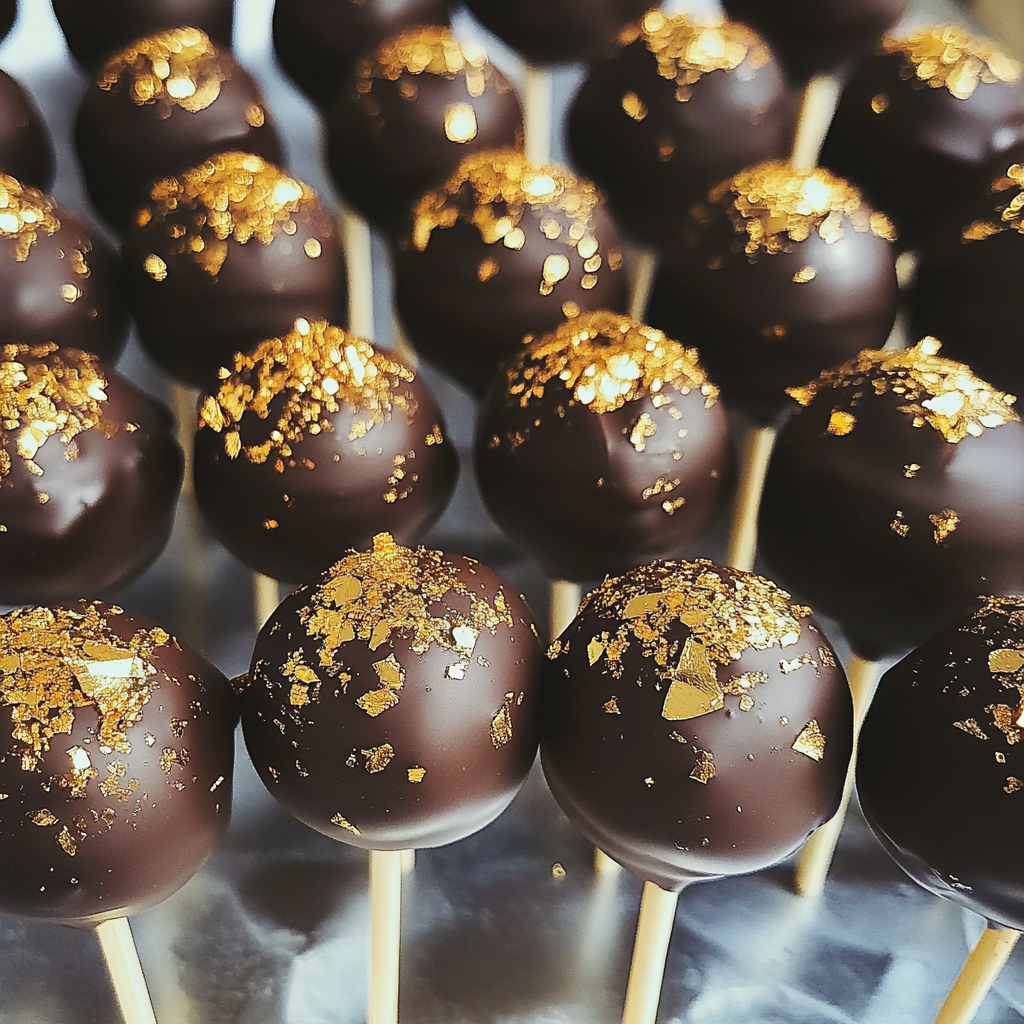 A tray of chocolate cake pops | Source: Midjourney