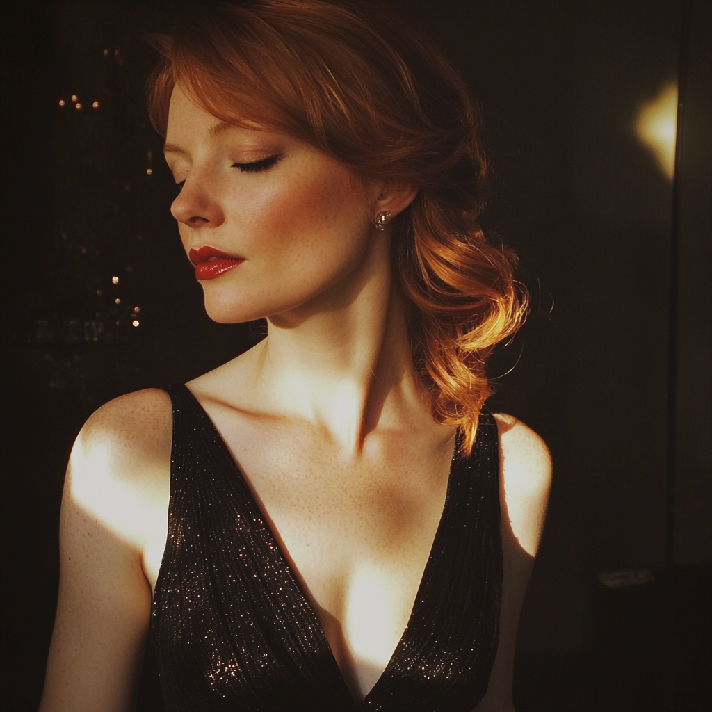 A redhead at a gala | Source: Midjourney