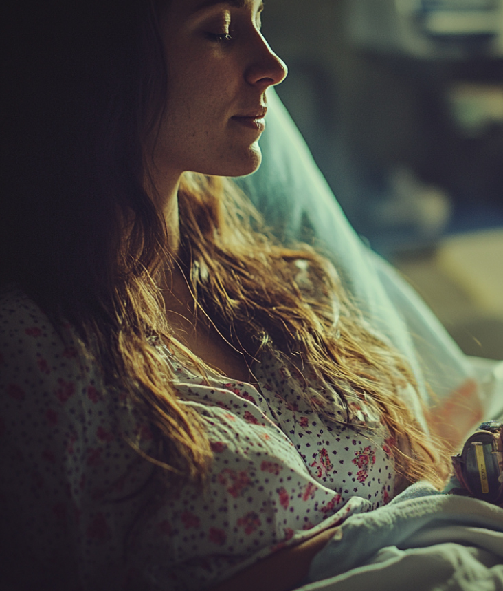 A woman in a hospital bed | Source: Midjourney