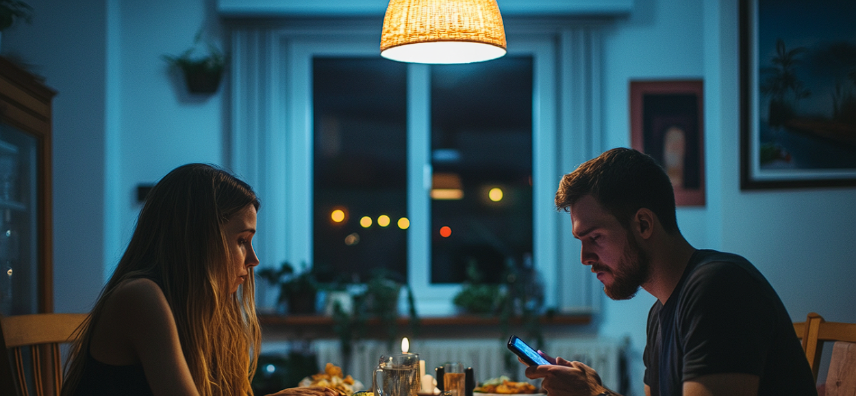 A woman having dinner with her husband | Source: Midjourney