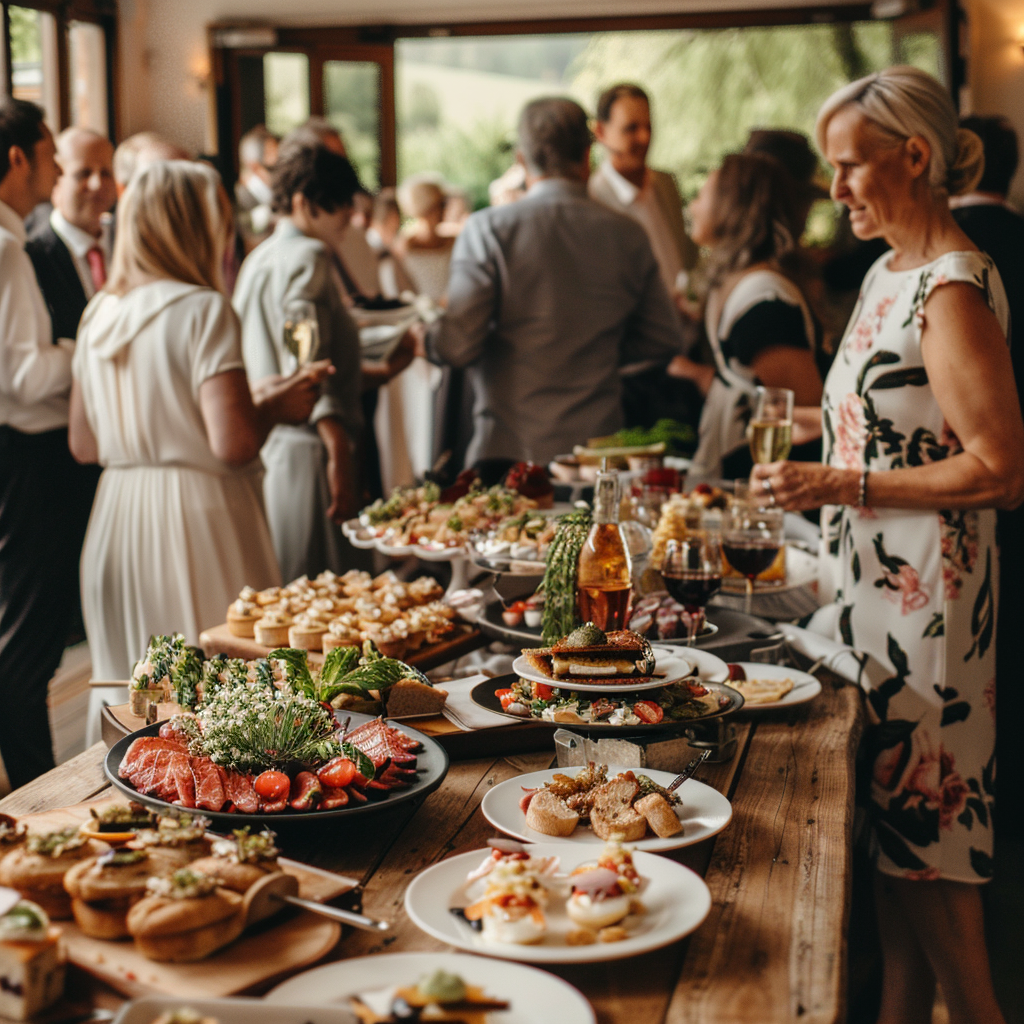 Guests mingling at a wedding | Source: Midjourney