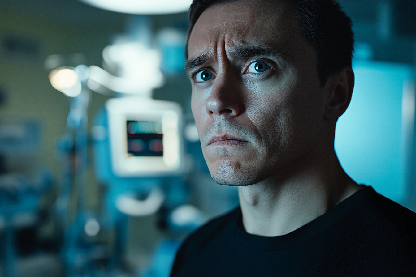 A close-up shot of a man standing in a hospital room | Source: Midjourney