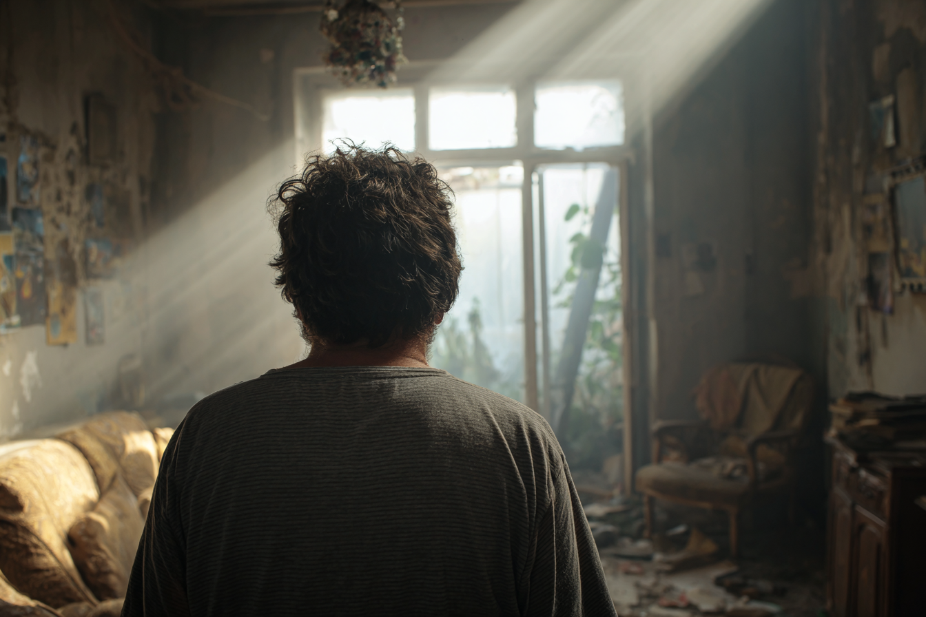 A man standing in an old apartment | Source: Midjourney