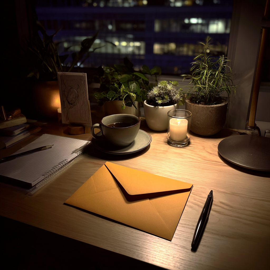 An envelope on a table | Source: Midjourney