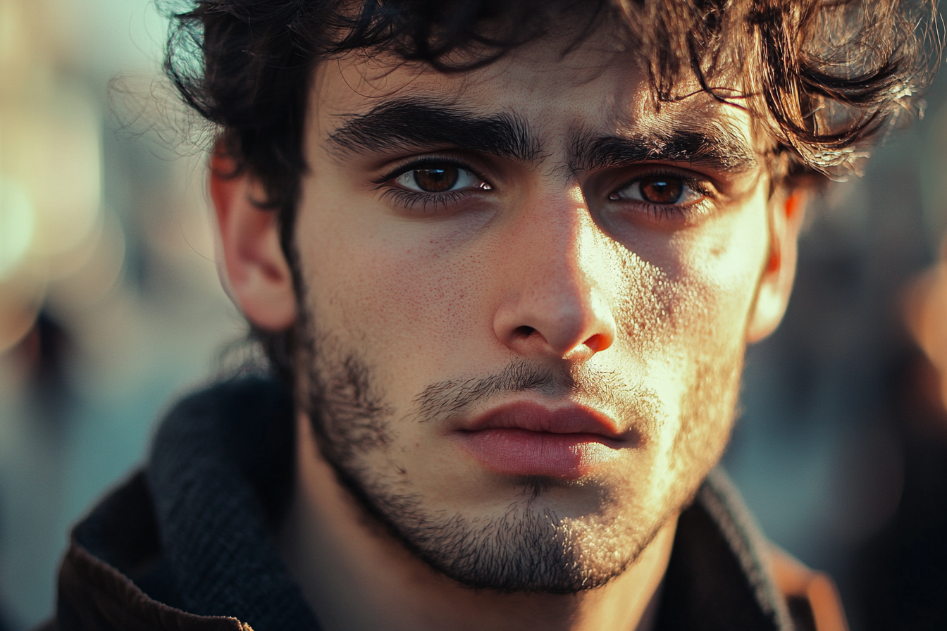 A close-up shot of a young man's face | Source: Midjourney