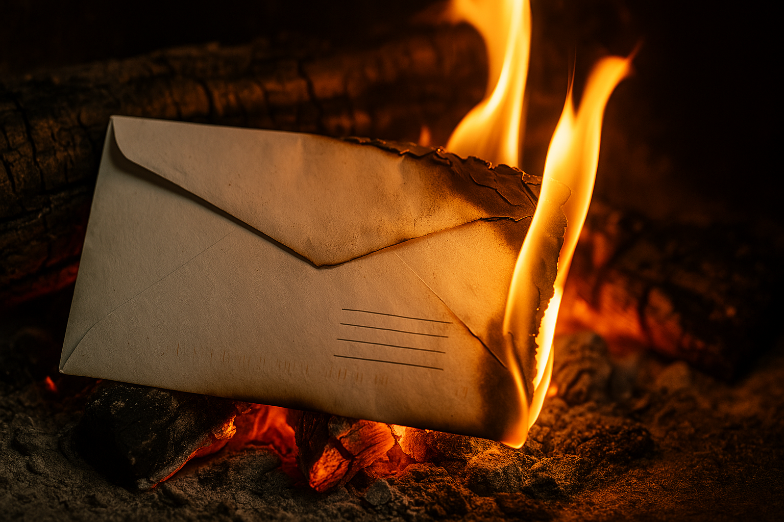 I Was Cleaning out After My Divorce and Tossing Old Documents Into the Fire When One Letter Stopped Me Cold 5 For illustration purposes only. | Source: Sora