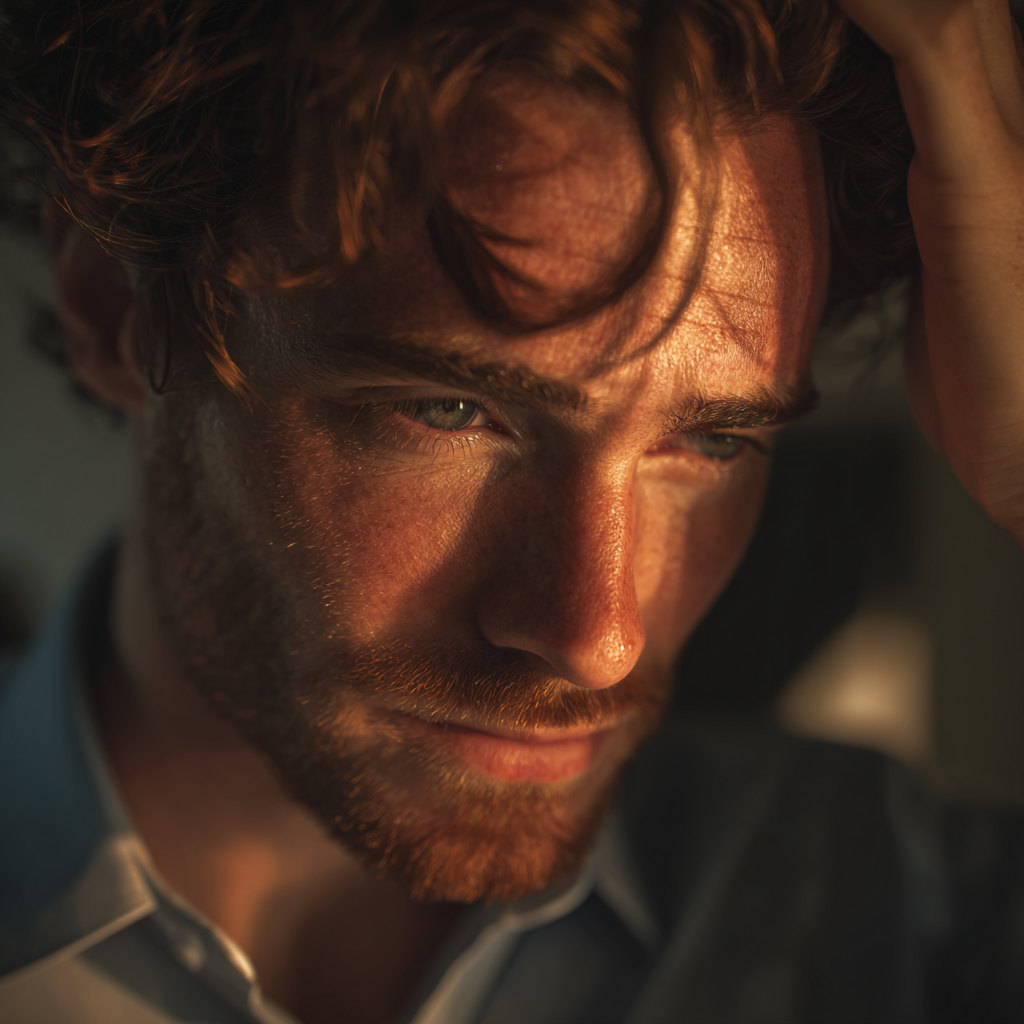 An anxious man lost in thought | Source: Midjourney