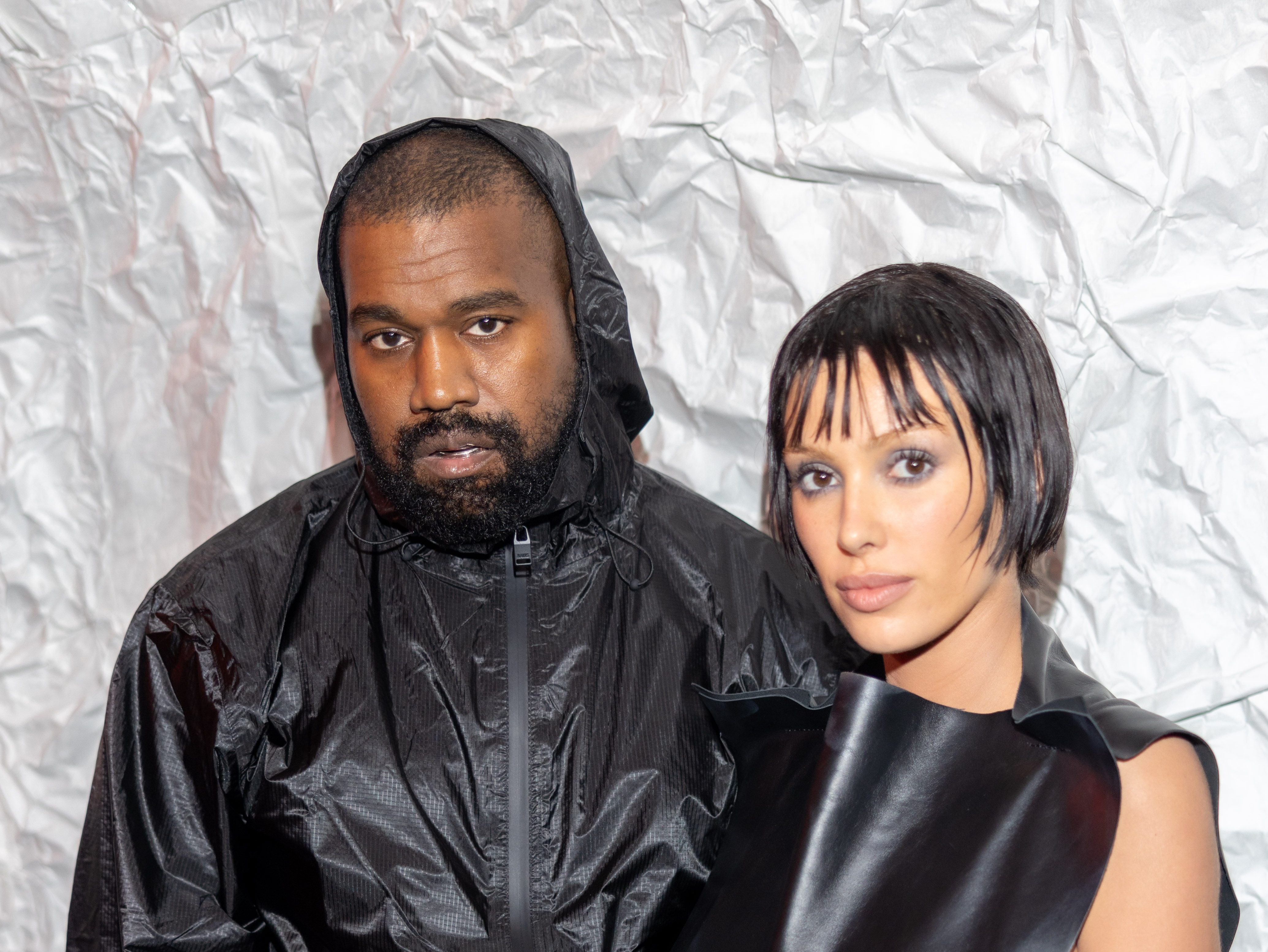 Kanye West and Bianca Censori at the Marni fashion show during the Milan Fashion Week Womenswear Fall/Winter 2024-2025 on February 23, 2024, in Italy | Source: Getty Images