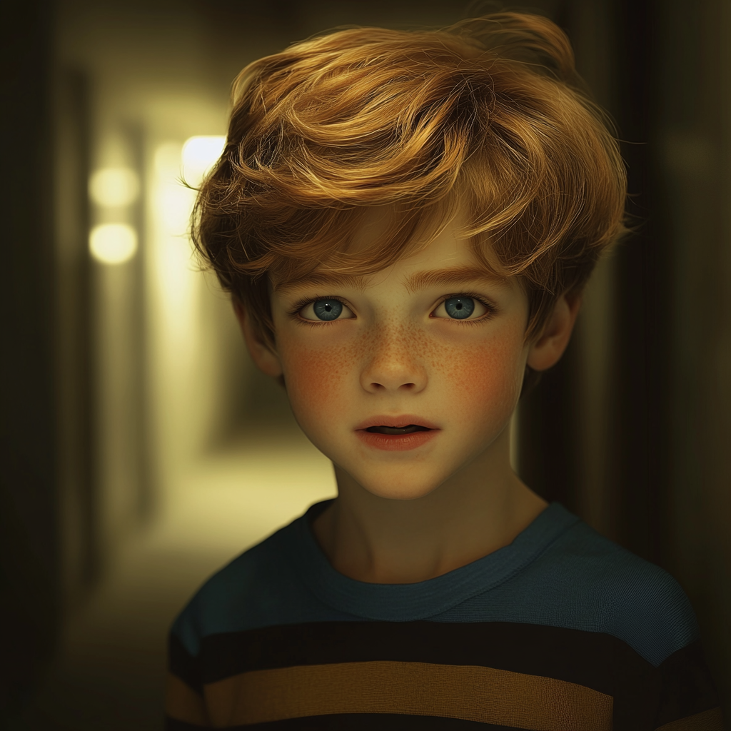 A boy in the corridor | Source: Midjourney