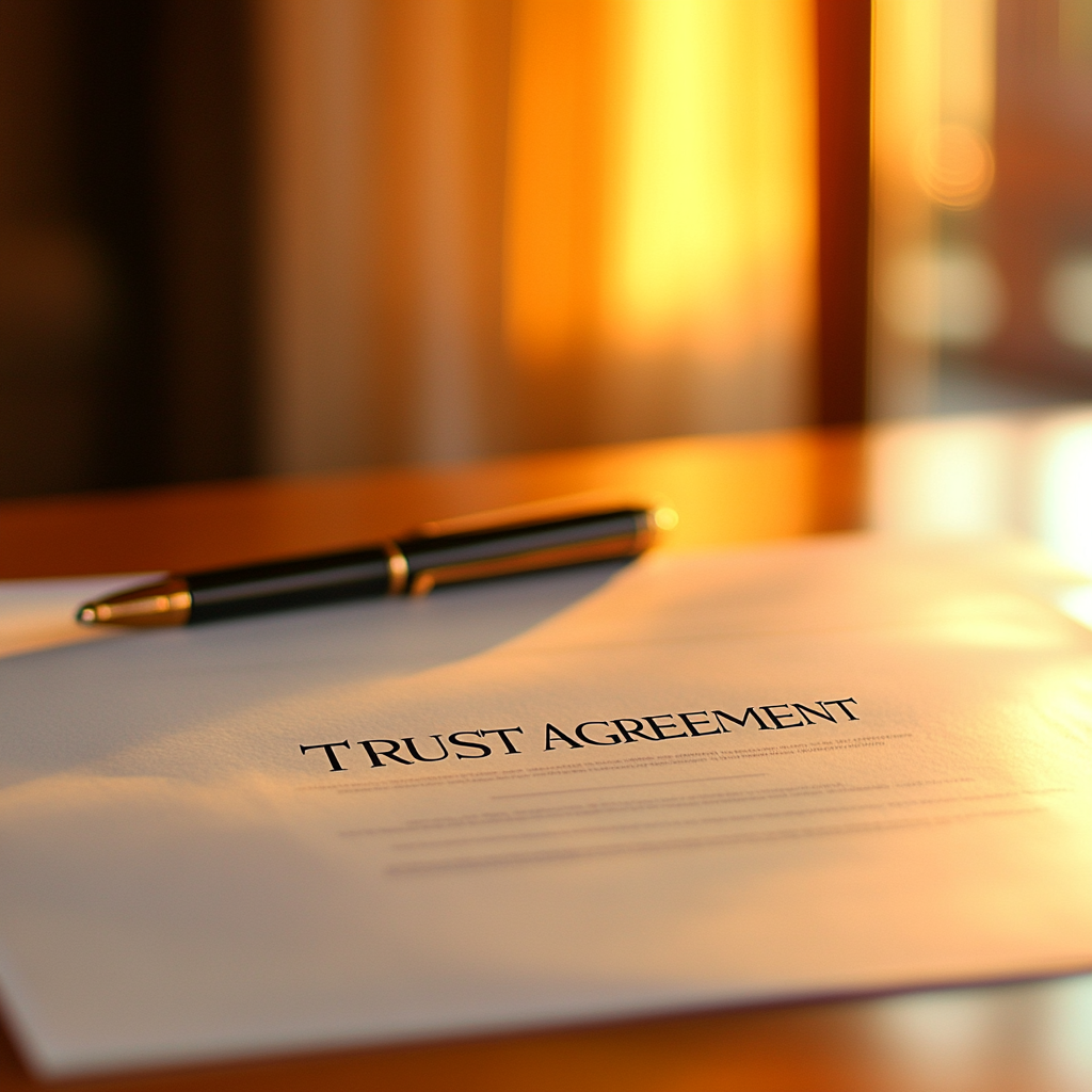 A trust agreement on a table | Source: Midjourney