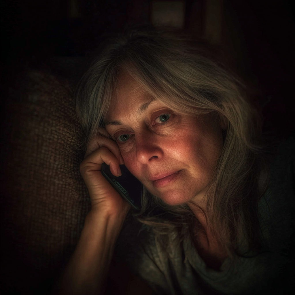An older woman talking on a phone | Source: Midjourney