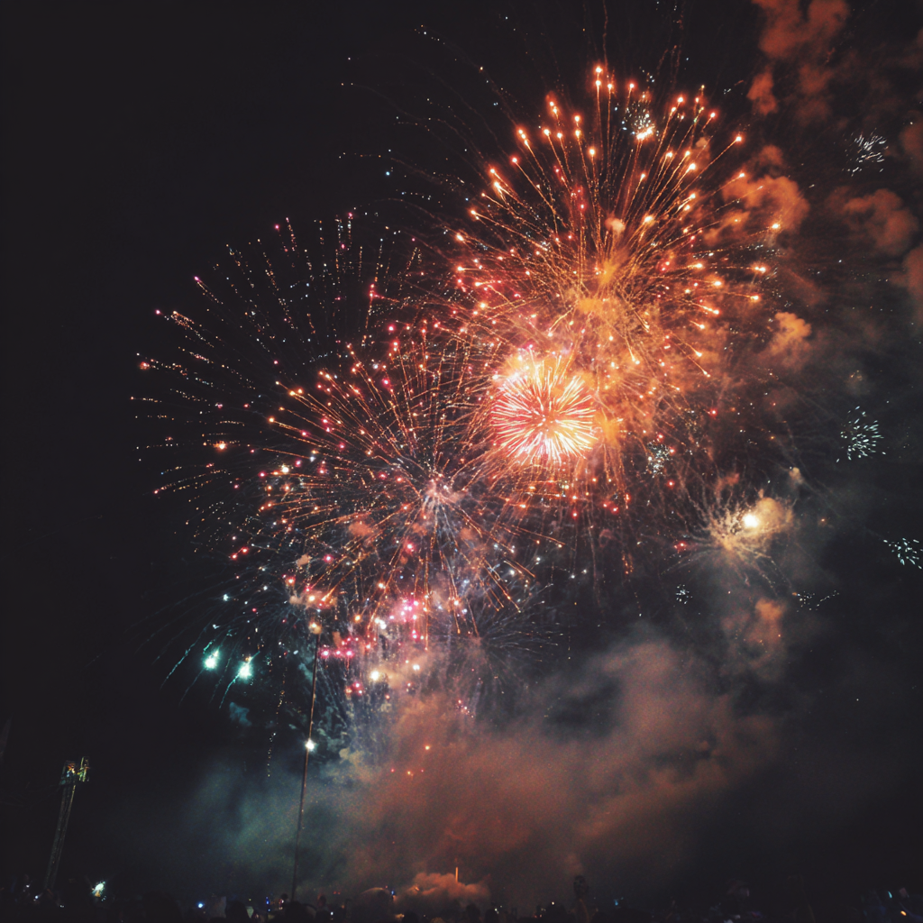 Fireworks in the night sky | Source: Midjourney