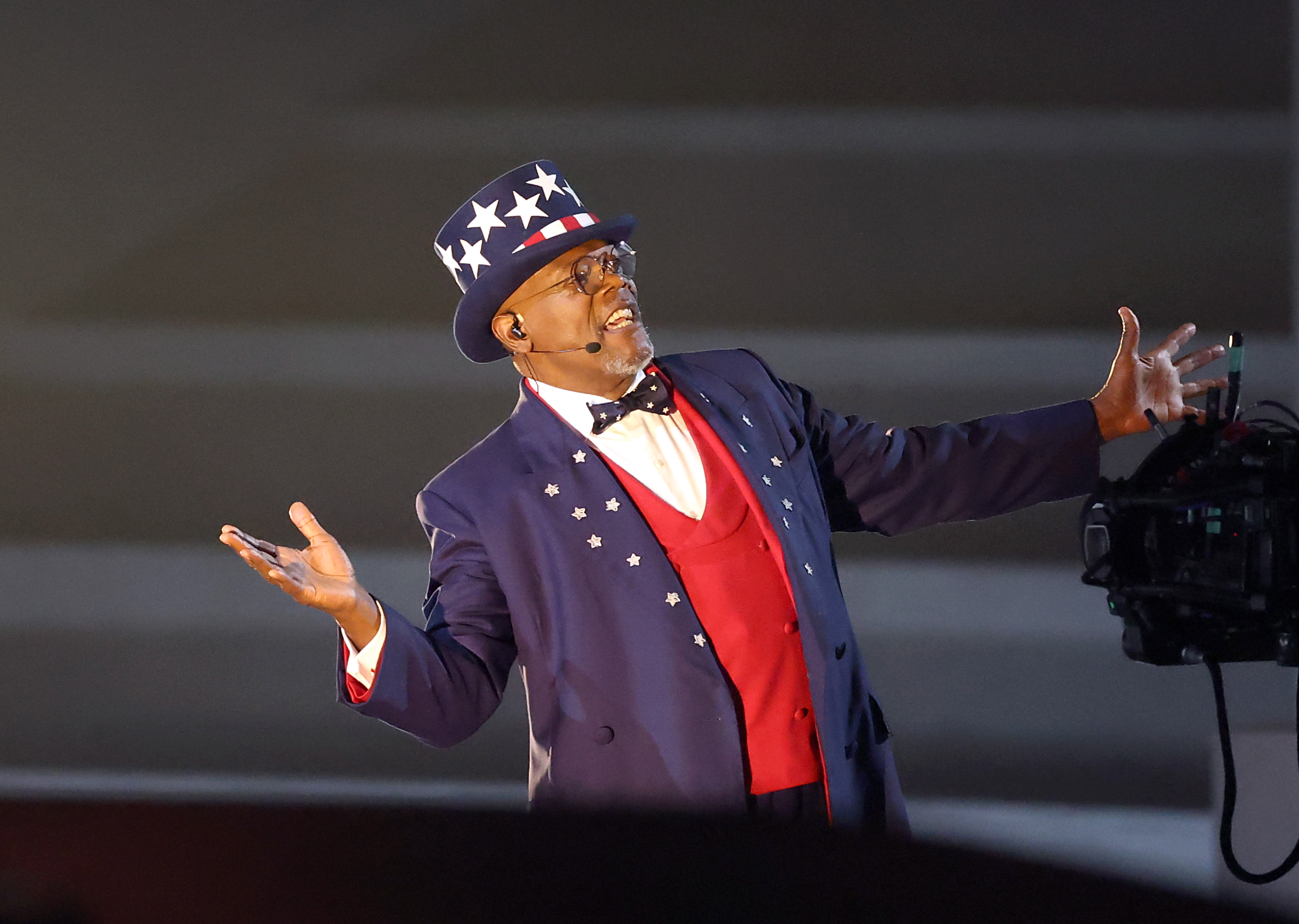 Samuel L. Jackson performs onstage during Apple Music Super Bowl LIX Halftime Show on February 9, 2025, in New Orleans, Louisiana. | Source: Getty Images