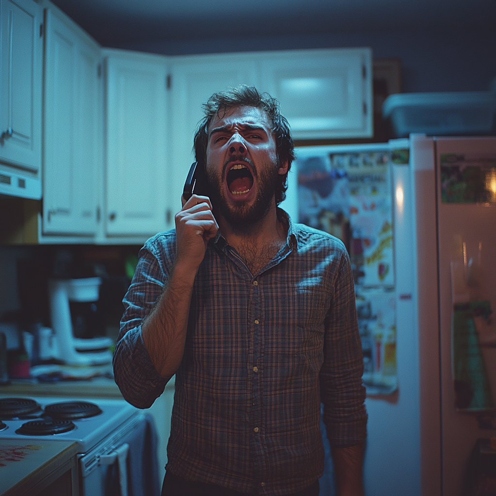 A man shouting on a call | Source: Midjourney