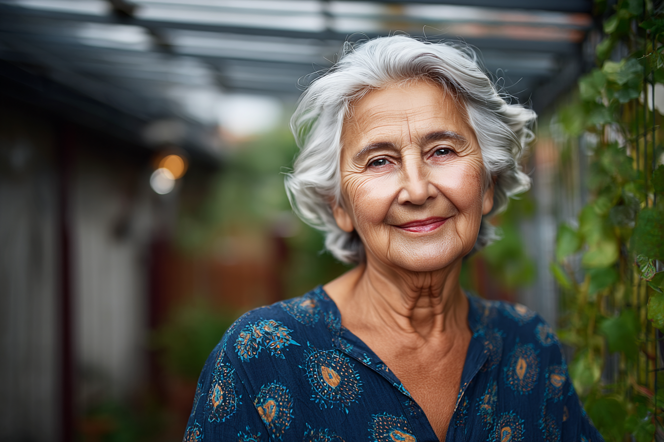 An older woman smiling | Source: Midjourney