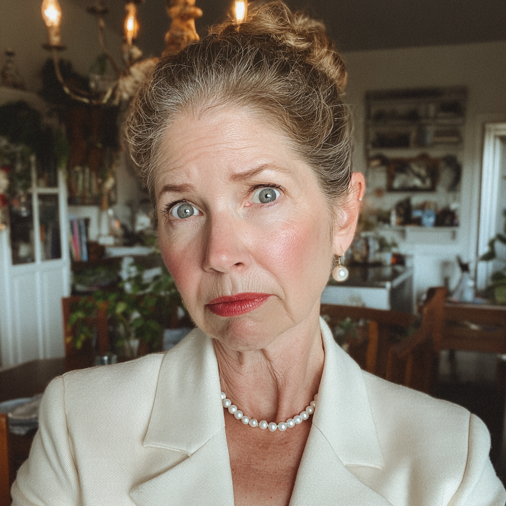 A shocked older woman | Source: Midjourney