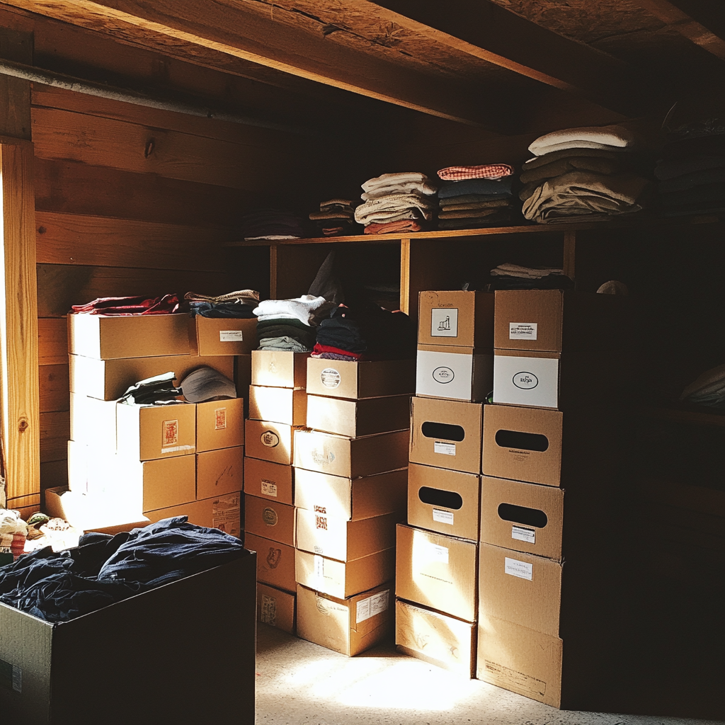 Boxes in a basement | Source: Midjourney