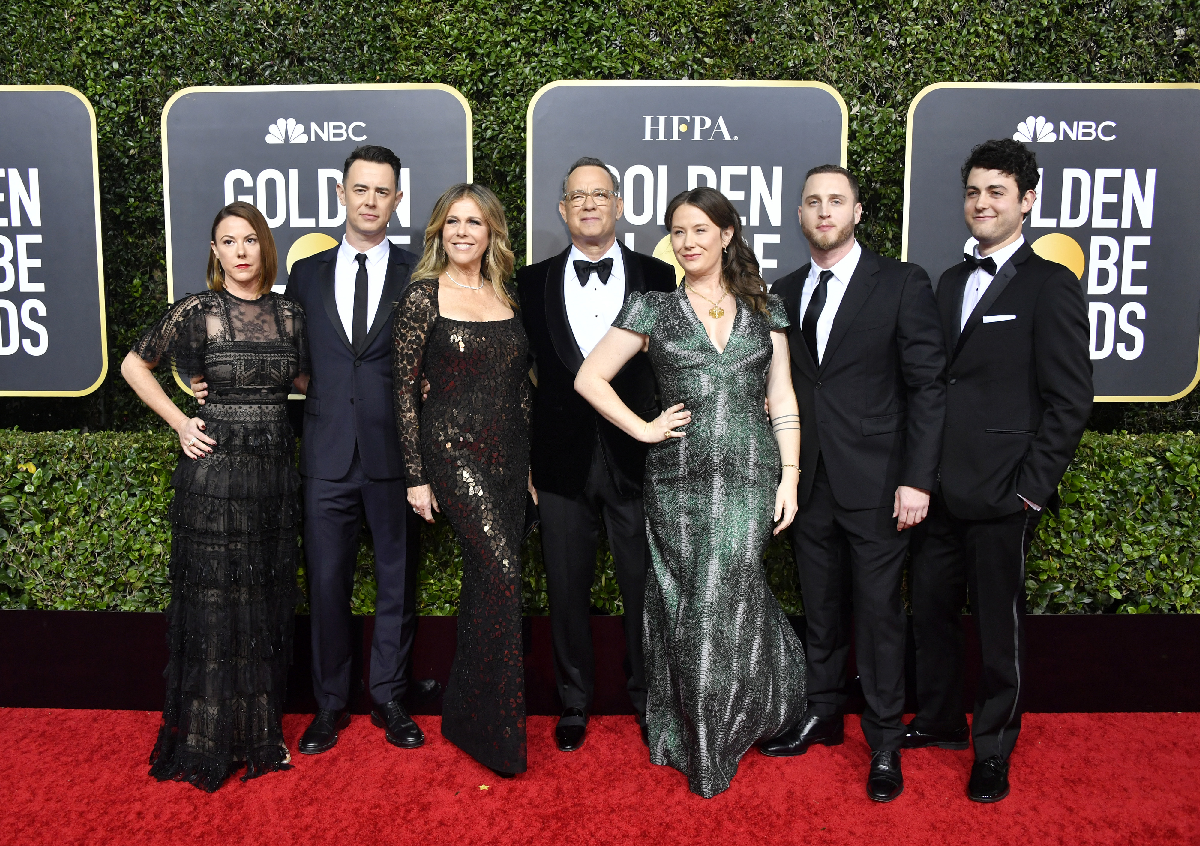 Samantha Bryant, Colin Hanks, Rita Wilson, Tom Hanks, Elizabeth Ann Hanks, Chet Hanks, and Truman Theodore Hanks attend the 77th Annual Golden Globe Awards at The Beverly Hilton Hotel on January 05, 2020 in Beverly Hills, California. | Source: Getty Images