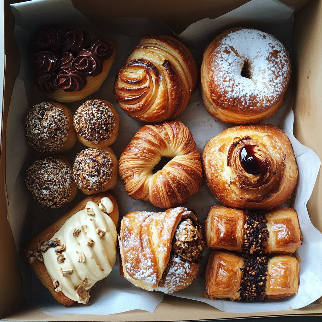 A box full of pastries | Source: Midjourney