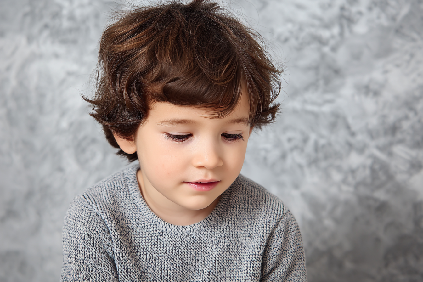 A boy staring down at the floor | Source: Midjourney