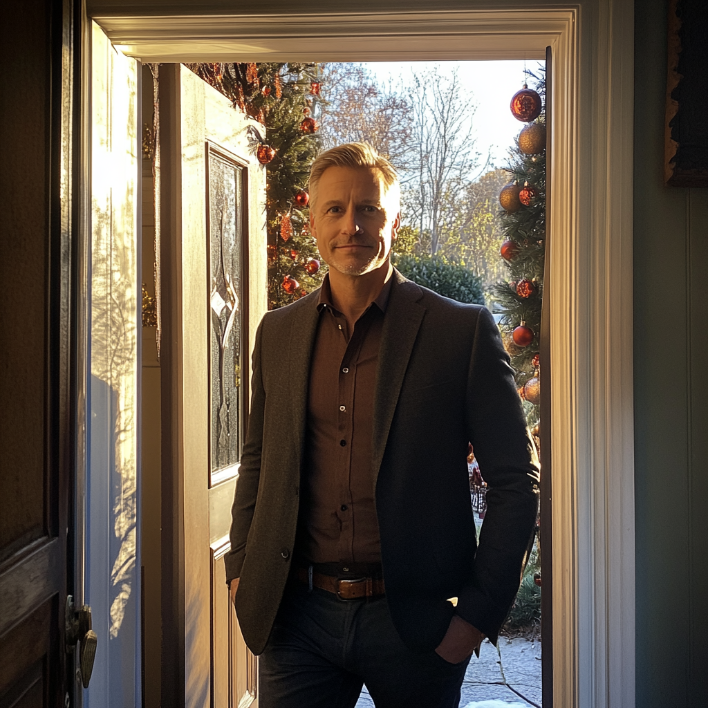 A man standing in a doorway | Source: Midjourney