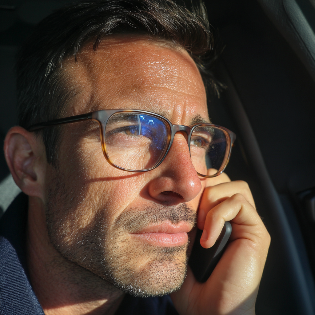 A close up of a man talking on a phone | Source: Midjourney